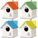 BIRDSHALA Bird House for Sparrow, Budgies &amp; Finches with Air Ventilation and Mounting Hook (Multicolor, Medium)