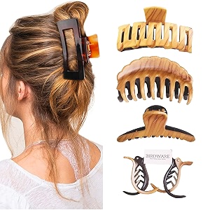 birdware medium-size multi color imported acrylic material butterfly hair clips for women  hair clutchers
