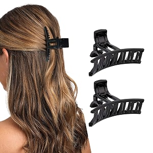 birdware hair clips big-size black amp multi color imported rubber acrylic material stone butterfly hair clips for women pack of 2 pc  hair clutchers