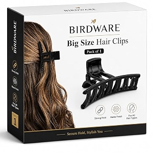 birdware big size hair clips clutcher for women claws for girls imported rubber acrylic material stone butterfly hair clips for women  hair clutchers  hair claws pack of 1 black