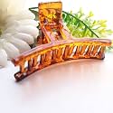 BIRDWARE big size hair clips clutcher for women claws for girls Imported Rubber Acrylic Material Stone Butterfly | hair clutchers | hair claw (Pack of 1) (Big, Orange/Shell-1.)