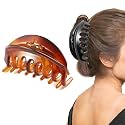 BIRDWARE Hair Clips Big-Size Black &amp; Multi Color Imported Rubber Acrylic Material Stone Butterfly Hair Clips For Women (Pack of 2 Pc) | Hair Clutchers