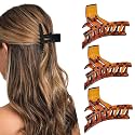 BIRDWARE Big-Size Hair Clips For Women Multi Color Imported Rubber Acrylic Material Stone Butterfly (Pack of 3 Pc, Multi Colour) | Hair Clutchers (Shell)