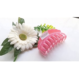 birdware big size shell orange color imported acrylic material stone butterfly hair clips for women pack of 3 pc  hair clutchers round pack of 3 multi