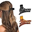BIRDWARE Hair Clips Big-Size Black &amp; Multi Color Imported Rubber Acrylic Material Stone Butterfly Hair Clips For Women (Pack of 2 Pc) | Hair Clutchers