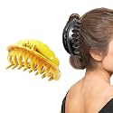 BIRDWARE Hair Clips Big-Size Black &amp; Multi Color Imported Rubber Acrylic Material Stone Butterfly Hair Clips For Women (Pack of 2 Pc) | Hair Clutchers