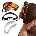 BIRDWARE hair clutcher Stylish Trendy Imported claw clip Butterfly Design Acrylic Material Hair Clips Hair Accessory For Women And Girls Transparent (3 Pc Black, Shell &amp; White)