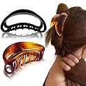 BIRDWARE Hair Clutcher Stylish Trendy Imported Claw Clip Butterfly Design Acrylic Material Hair Clip Hair Accessory For Women And Girls Transparent Korean Hair Clutcher (2 Pc D-Shape), Brown,Black