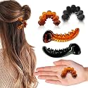 BIRDWARE Medium size Hair Clutcher Claw Clip Stone Butterfly Clips Hair Clips For Women &amp; Girls (Pack of 4, black, shell Color, Acrylic Material) | Hair Clutcher