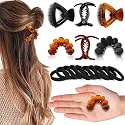 BIRDWARE Hair Clips Big-Size Black & Multi Color Imported Rubber Acrylic Material Stone Butterfly Hair Clips For Women (Pack of 2 Pc) | Hair Clutchers