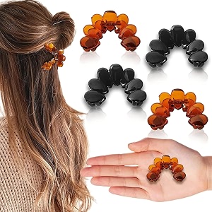 birdware medium-size multi color imported acrylic material butterfly hair clips for women  hair clutchers
