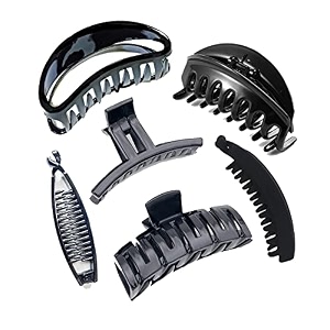 birdware women39s thick rectangle claw clipblack color hair jumbo claw clipsstrong hold matte hair claw bannana clipsfashion hair styling accessories for women girls pack of 6