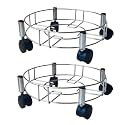 BIRDWING 2 Pic Heavy Stainless Steel Gas Cylinder Trolley with Wheel |Lpg Cylinder Stand Gas Cylinder Trolley |LPG Gas Cylinder Trolley with 4 Black Prime Wheels, 2 Piece