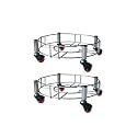 BIRDWING 2 Pic Heavy Wheel Stainless Steel Gas Cylinder Trolley with Wheel |Lpg Cylinder Stand Gas Cylinder Trolley |LPG Gas Cylinder Trolley with 4 White Prime Wheels, 2 Piece