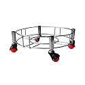 Heavy Wheel Stainless Steel Gas Cylinder Trolley with Wheels |LPG Gas Cylinder Trolley with 4 Wheels White Prime Wheels, 1 Piece
