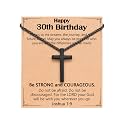 Birthday Gift Cross Necklace for Boy 8–30 Year Old with Joshua Card