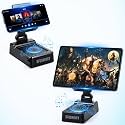 Birthday Gifts for Women Men, 5000mAh Charger Phone Stand with Bluetooth Speaker, HD Stereo Sound Anti-Slip Desktop Holder 2 Pack (Black)