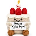 Birthday Gifts for Women Men Best Friend Happy Birthday Crochet Cake Decor