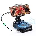 Birthday Gifts for Women Men, Foldable Adjustable Phone Stand with Bluetooth Speaker &amp; 5000mAh Charger, HD Stereo Surround Sound Anti-Slip Holder for Home Office 1 Pack (Black)
