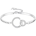 Birthday Mother/Daughter/Sister in Law Gift, ‘Marriage Made Us Family Love Made You My Mom/Daughter/Sister’ Bangle Bracelet, Women Girl Customized Jewelry, Christmas Wedding Present from Step