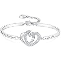 Birthday Mother/Daughter/Sister in Law Gift, ‘Marriage Made Us Family Love Made You My Mom/Daughter/Sister’ Bangle Bracelet, Women Girl Customized Jewelry, Christmas Wedding Present from Step