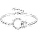 Birthday Mother/Daughter/Sister in Law Gift, ‘Marriage Made Us Family Love Made You My Mom/Daughter/Sister’ Bangle Bracelet, Women Girl Customized Jewelry, Christmas Wedding Present from Step