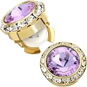 Birthstone Button Cover Cufflinks for Men,Shiny 18K Gold Tone Dress Shirt and Tux Shirt Accessories,Birthday Christmas Wedding Gifts