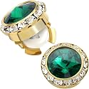 Birthstone Button Cover Cufflinks for Men,Shiny 18K Gold Tone Dress Shirt and Tux Shirt Accessories,Birthday Christmas Wedding Gifts