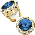 Birthstone Button Cover Cufflinks for Men,Shiny 18K Gold Tone Dress Shirt and Tux Shirt Accessories,Birthday Christmas Wedding Gifts
