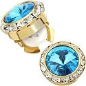 Birthstone Button Cover Cufflinks for Men,Shiny 18K Gold Tone Dress Shirt and Tux Shirt Accessories,Birthday Christmas Wedding Gifts