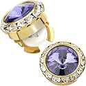 Birthstone Button Cover Cufflinks for Men,Shiny 18K Gold Tone Dress Shirt and Tux Shirt Accessories,Birthday Christmas Wedding Gifts
