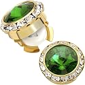 Birthstone Button Cover Cufflinks for Men,Shiny 18K Gold Tone Dress Shirt and Tux Shirt Accessories,Birthday Christmas Wedding Gifts