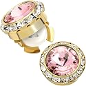 Birthstone Button Cover Cufflinks for Men,Shiny 18K Gold Tone Dress Shirt and Tux Shirt Accessories,Birthday Christmas Wedding Gifts