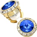 Birthstone Button Cover Cufflinks for Men,Shiny 18K Gold Tone Dress Shirt and Tux Shirt Accessories,Birthday Christmas Wedding Gifts