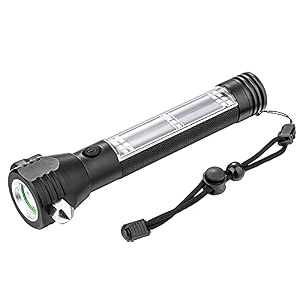 aluminium 7 mode rechargeable solar led torch flashlight power bank car emergency tool with window breaker magnet cutter compass for travel camping hiking security black