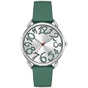 Bisley Watch for Women Big Face Colorful Arabic Numeral Easy to Read Soft Silicone Strap Watch