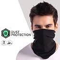 BISMAADH Cotton Outdoor Magic Headband Elastic Seamless Bandana Neck Gaiter Scarf UV Resistance Sport Headwear Boho Series for Yoga Hiking Riding Motorcycling (Black)
