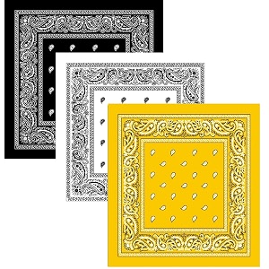 bismaadh unisex cotton paisley cowboy bandanas - pack of 3