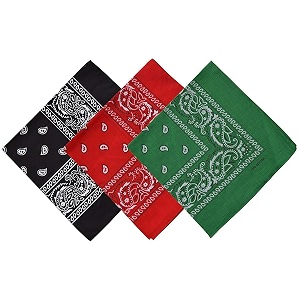 bismaadh unisex cotton paisley cowboy bandanas - pack of 3
