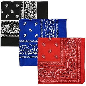 bismaadh unisex cotton paisley cowboy bandanas - pack of 3