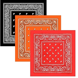 bismaadh unisex cotton paisley cowboy bandanas - pack of 3