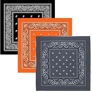 bismaadh unisex cotton paisley cowboy bandanas - pack of 3