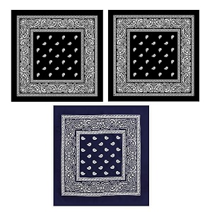 bismaadh unisex cotton paisley cowboy bandanas - pack of 3