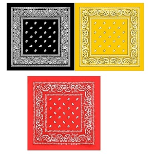 bismaadh unisex cotton paisley cowboy bandanas - pack of 3