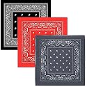BISMAADH Unisex Cotton Paisley Cowboy Bandanas - Pack of 3