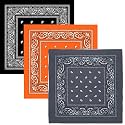 BISMAADH Unisex Cotton Paisley Cowboy Bandanas - Pack of 3