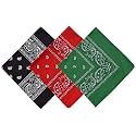 BISMAADH Unisex Cotton Paisley Cowboy Bandanas - Pack of 3