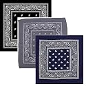 BISMAADH Unisex Cotton Paisley Cowboy Bandanas - Pack of 3