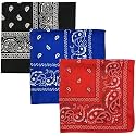 BISMAADH Unisex Cotton Paisley Cowboy Bandanas - Pack of 3