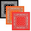 BISMAADH Unisex Cotton Paisley Cowboy Bandanas - Pack of 3